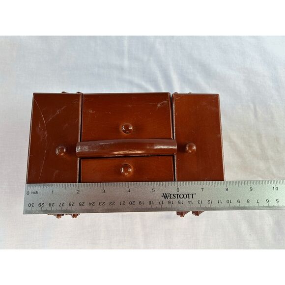 Vintage Wooden Singer Accordion Sewing/Notion Box, Small, Keepsake Organizer - Picture 11 of 16